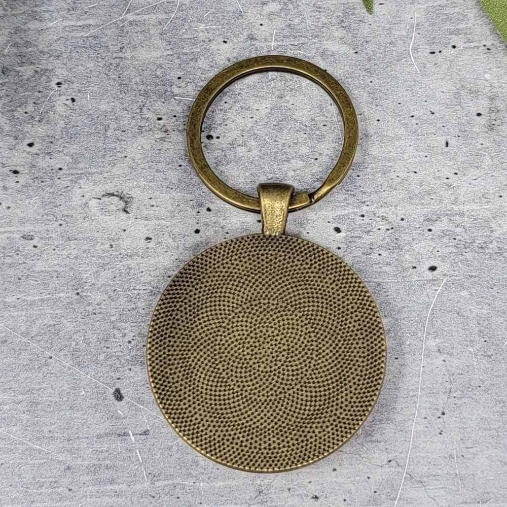 New Handmade | Red & Pink Floral Upcycled Fabric Button Keychain